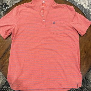 Johnnie-O Men's Striped Polo Shirt - Coral